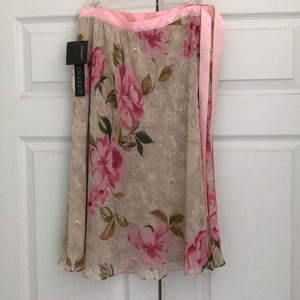 Bernardo silk floral skirt